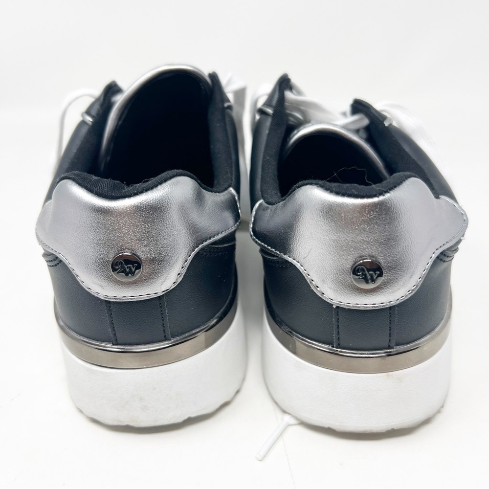 NINE WEST BLACK QUILTED FAUX LEATHER PLATFORM SNEAKERS WOMENS SZ 9 - Picture 7 of 10